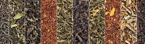 cup of green tea and fresh green tea leaves