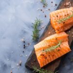 Salmon rich in Omega-3 fatty acids promoting eye health