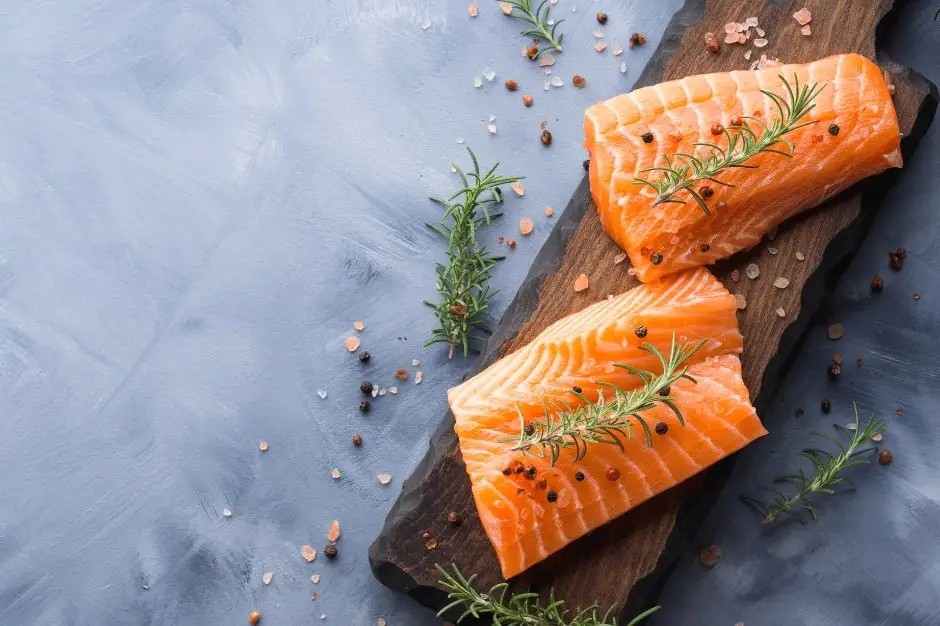 Salmon rich in Omega-3 fatty acids promoting eye health