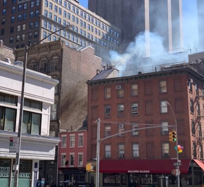 Fire at Tiny's Restaurant Close Up
