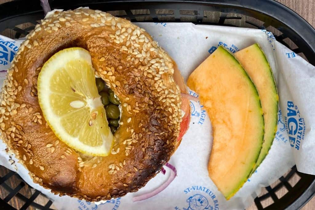 Montreal-style bagels baked in a wood-fired oven