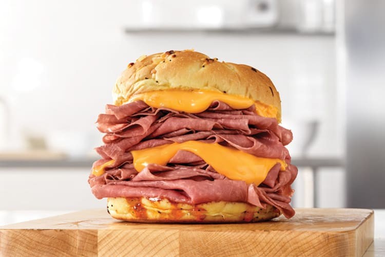 Arby’s Half Pound Beef ‘N Cheddar sandwich.
