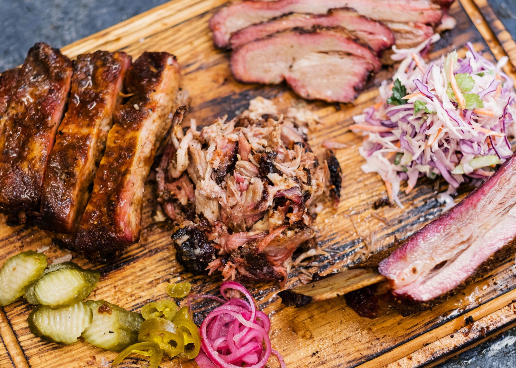 A juicy brisket plate from Williams Smokehouse