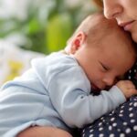 Mother enjoying spicy food while breastfeeding baby
