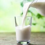 Glass of milk with sunlight
